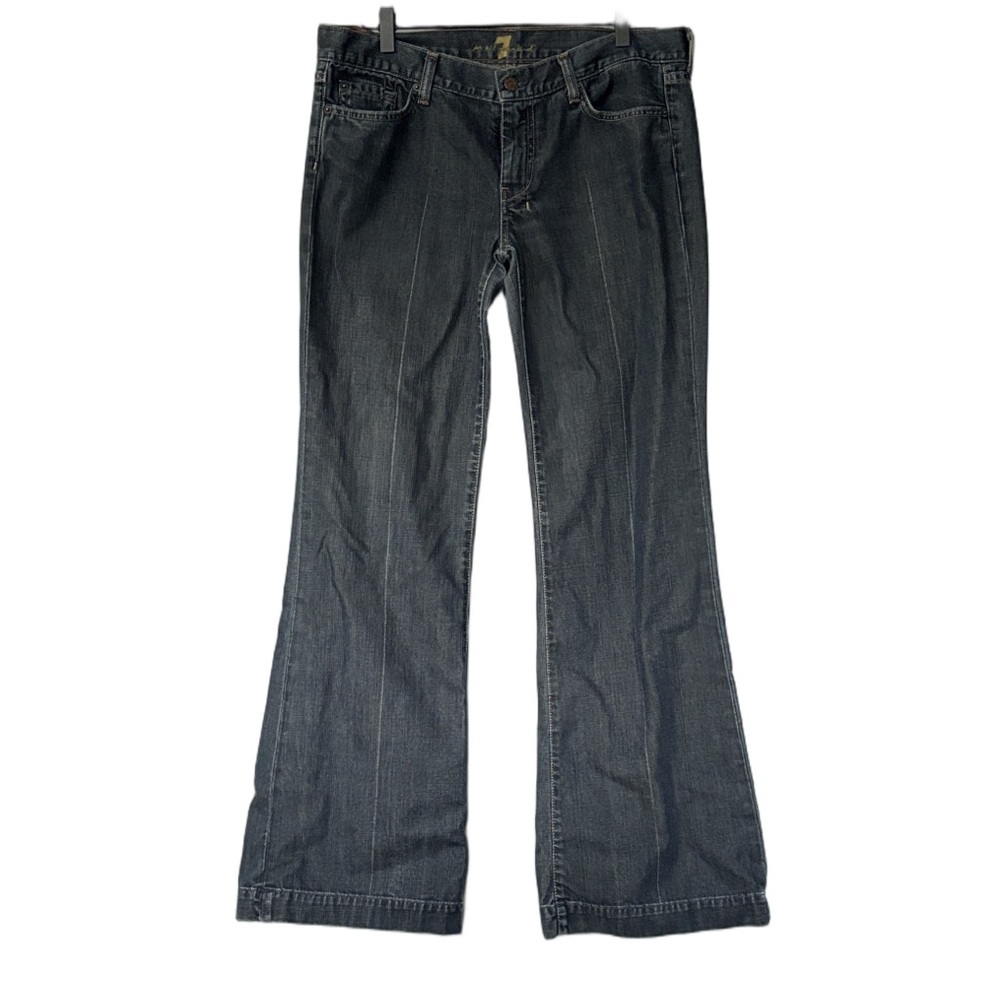7 For All Mankind Dojo Flared Leg Dark Wash Jeans